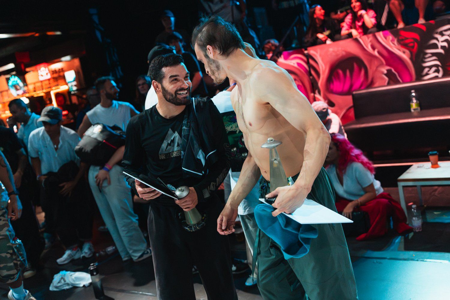 Trophy handed to the winners on stage