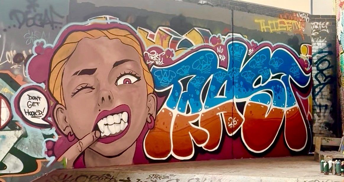 Don't get hook'd piece at the DIY Skate Park