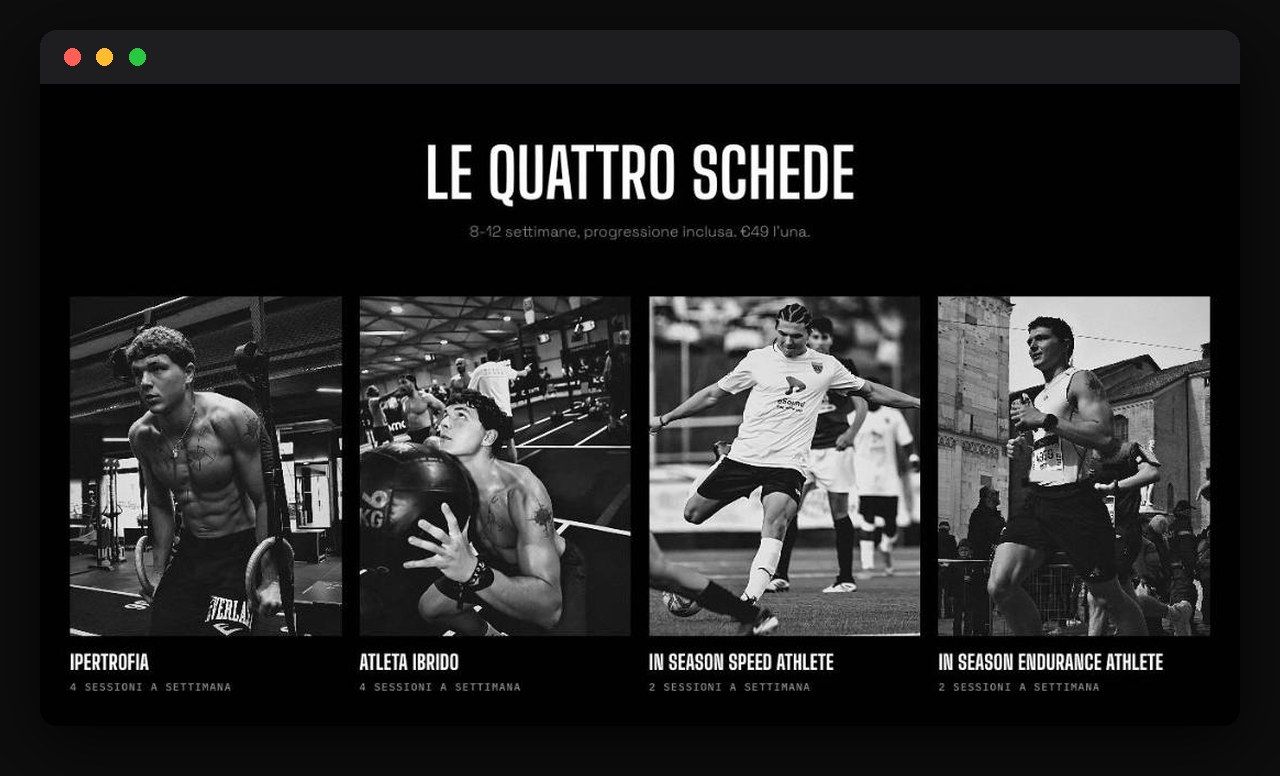 The four training plans section